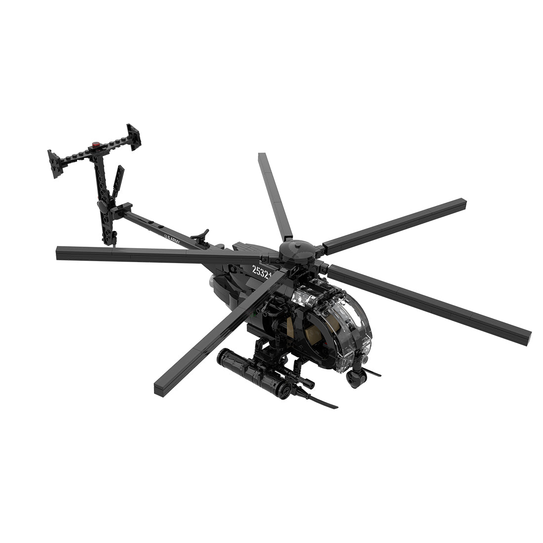 MOC-88275 MH-6 Little Bird Helicopter Model Building Blocks Set