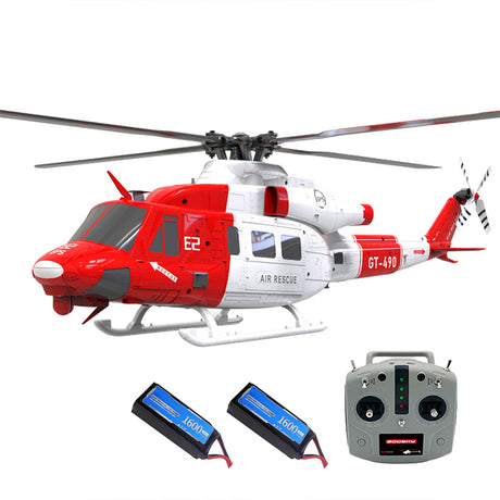 GOOSKY E2 UH-1Y 2.4G 6CH RC Helicopter Brushless Direct Drive Scale Model with LiDAR Positioning GPS Version Rescue Livery RTF (MODE1/MODE2 Switchable)