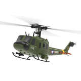 YU XIANG F07 1/34 Scale UH-1 Huey 2.4G 6CH Brushless Direct-Drive 3D/6G Flybarless RC Helicopter Model with Optical Flow Positioning (RTF Version/Mode1/Mode2) razordon