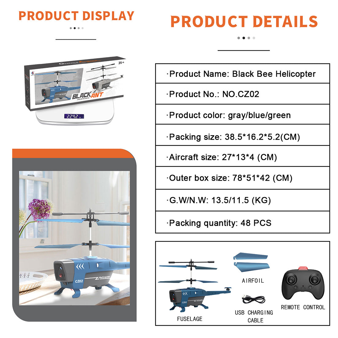 CX068 Drohne 2,4 G RC Flugzeug 3,5 CH Dual-Prop Gyro stabilisiertes Flugzeugmodell mit hellen Nachtnavigationslichtern